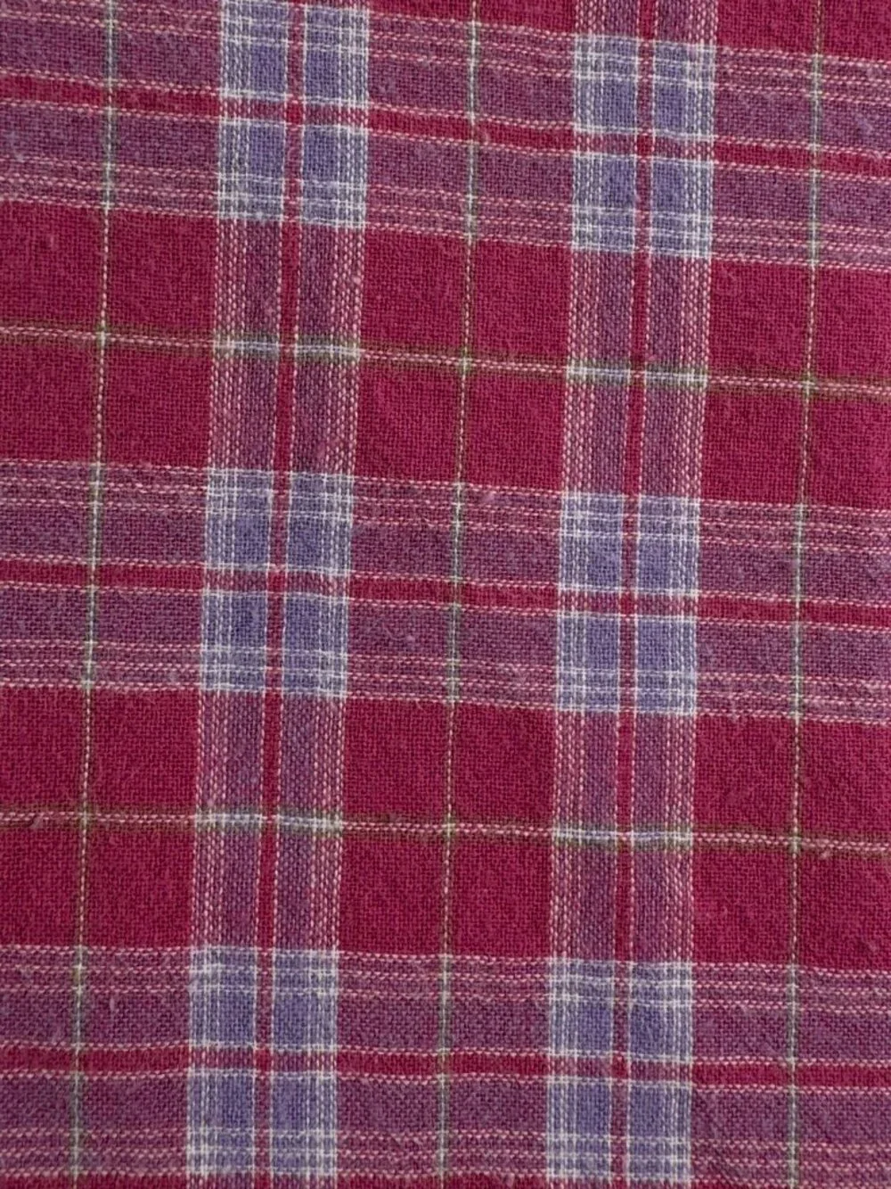 Ralph Lauren Monroe Red Blue Plaid Short Sleeve Button Up Shirt Men Cotton L